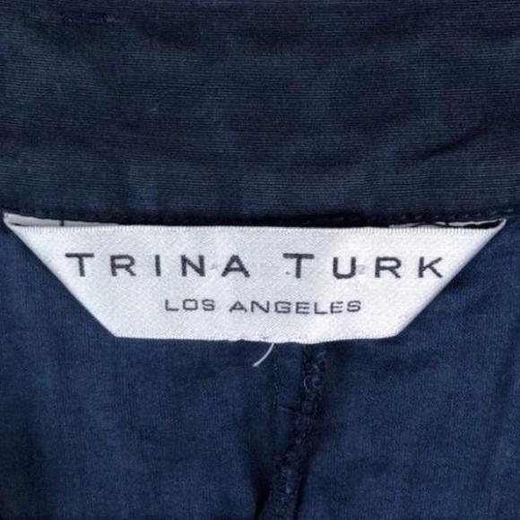 Trina Turk Classic Bonita Backgammon Lace Dress in Navy - Picture 4 of 7